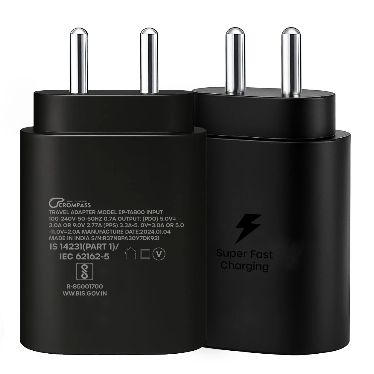 Black Samsung 25W USB-C Super Fast Charger Adapter | Compatible with Samsung Galaxy S23, S23+, S23 Ultra, S24, S24+, S24 Ultra, S25, S25+, S25 Ultra, S26, S26+, S26 Ultra, A14 5G, A24, A34 5G, A54 5G, A35 5G, A55 5G, A56 5G, A36 5G, A26 5G, M04, M13, M14