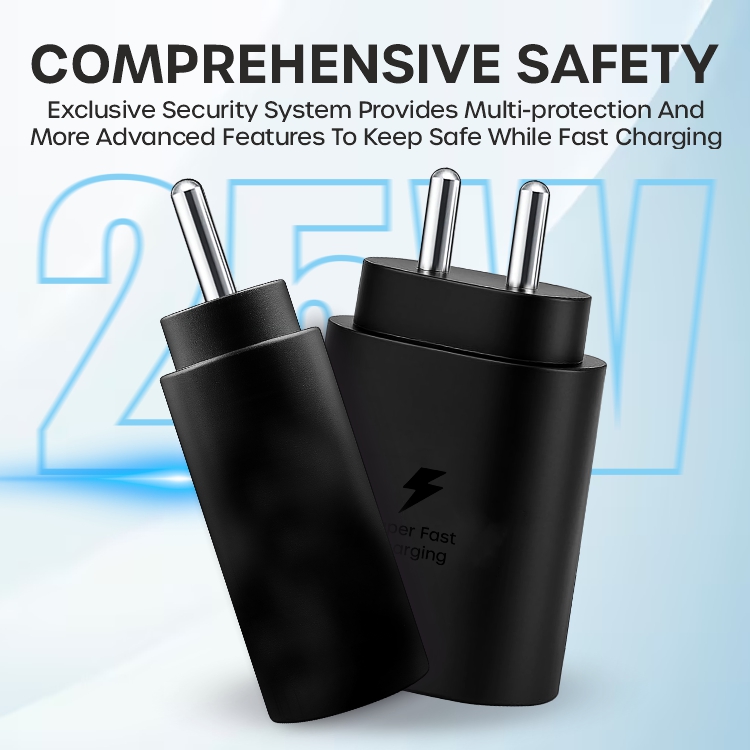 Black Samsung 25W USB-C Super Fast Charger Adapter | Compatible with Samsung Galaxy S23, S23+, S23 Ultra, S24, S24+, S24 Ultra, S25, S25+, S25 Ultra, S26, S26+, S26 Ultra, A14 5G, A24, A34 5G, A54 5G, A35 5G, A55 5G, A56 5G, A36 5G, A26 5G, M04, M13, M14