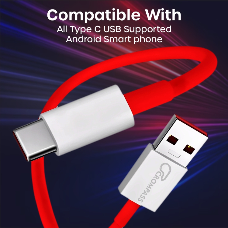 Crompass 85W SuperVOOC Fast Charger with USB to Type-C Cable | Supports Dash, Warp, VOOC, SuperDart & Rapid Charging | Compatible with OnePlus 13, 13R, Samsung, Realme, Redmi, Oppo, Pixel & More | Type-C Charger Combo