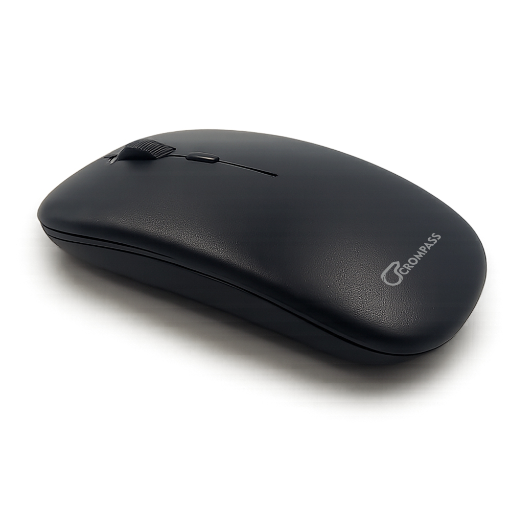 Crompass Bluetooth 5.0 Silent Mouse – Compact, Portable, Dongle-Free, Multi-Device, Microsoft Swift Pair, 3-Level Adjustable DPI up to 2400, Long Battery Life