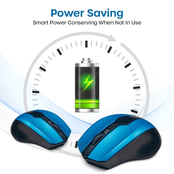 Crompass W307 Wireless Mouse 2.4GHz | Adjustable DPI Sensitivity | Ergonomic Design | USB Nano Receiver | Compatible with Laptop, Desktop PC & Mac