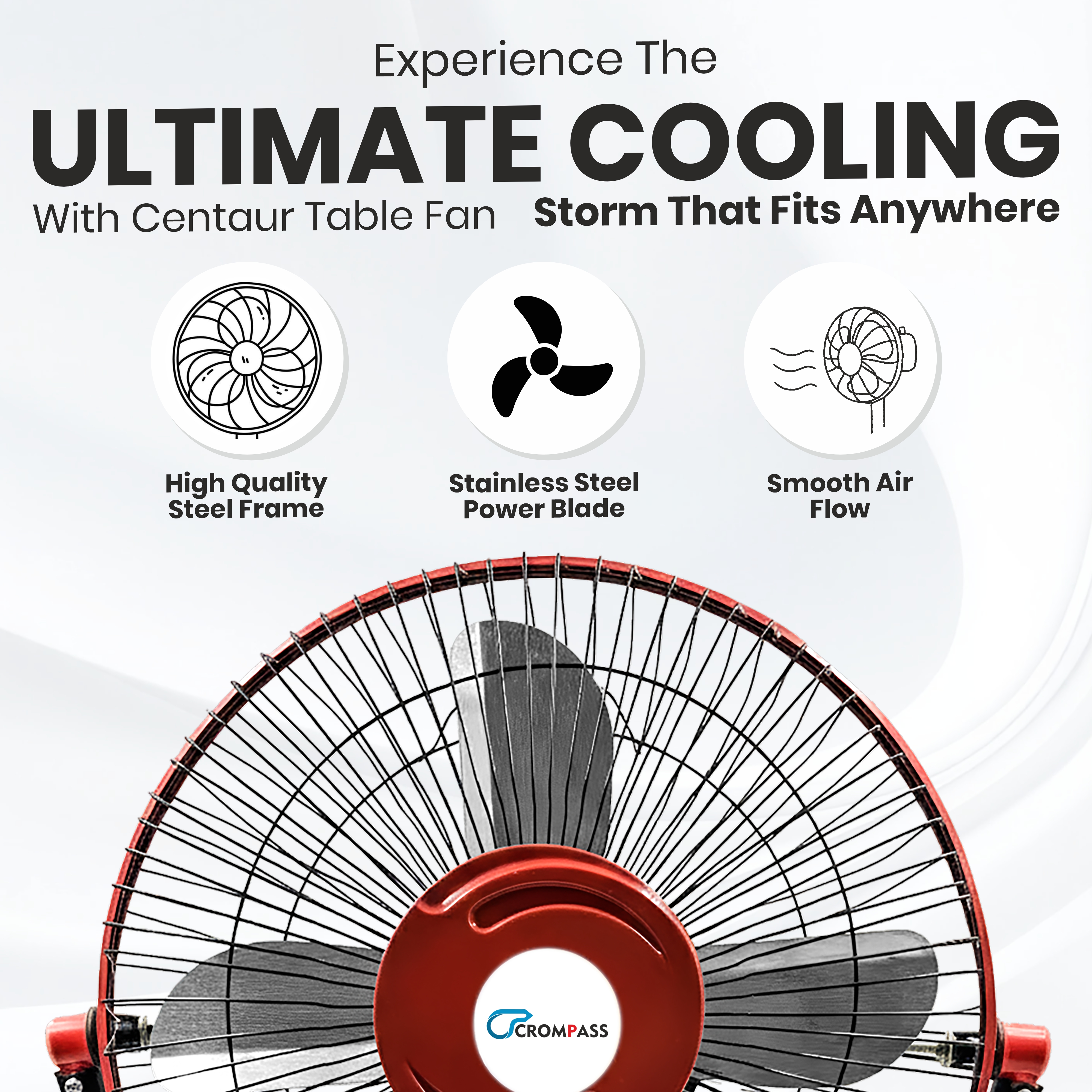 Table Fan 12 Inch (400 mm) | High Air Delivery | 3 Speed Control | Low Noise | Table Fan for Home - Office & Shop | 1 Year Warranty
