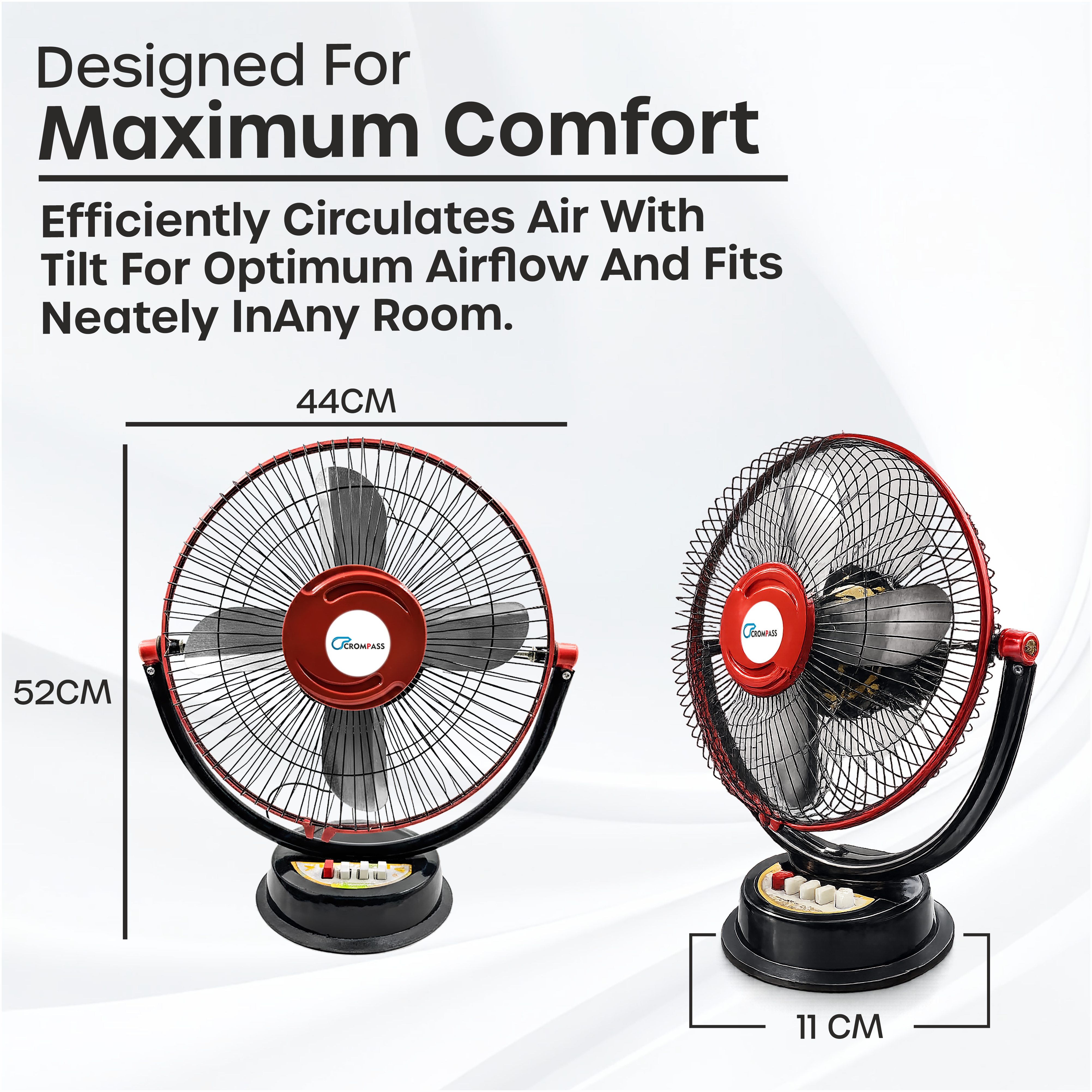 Table Fan 12 Inch (400 mm) | High Air Delivery | 3 Speed Control | Low Noise | Table Fan for Home - Office & Shop | 1 Year Warranty