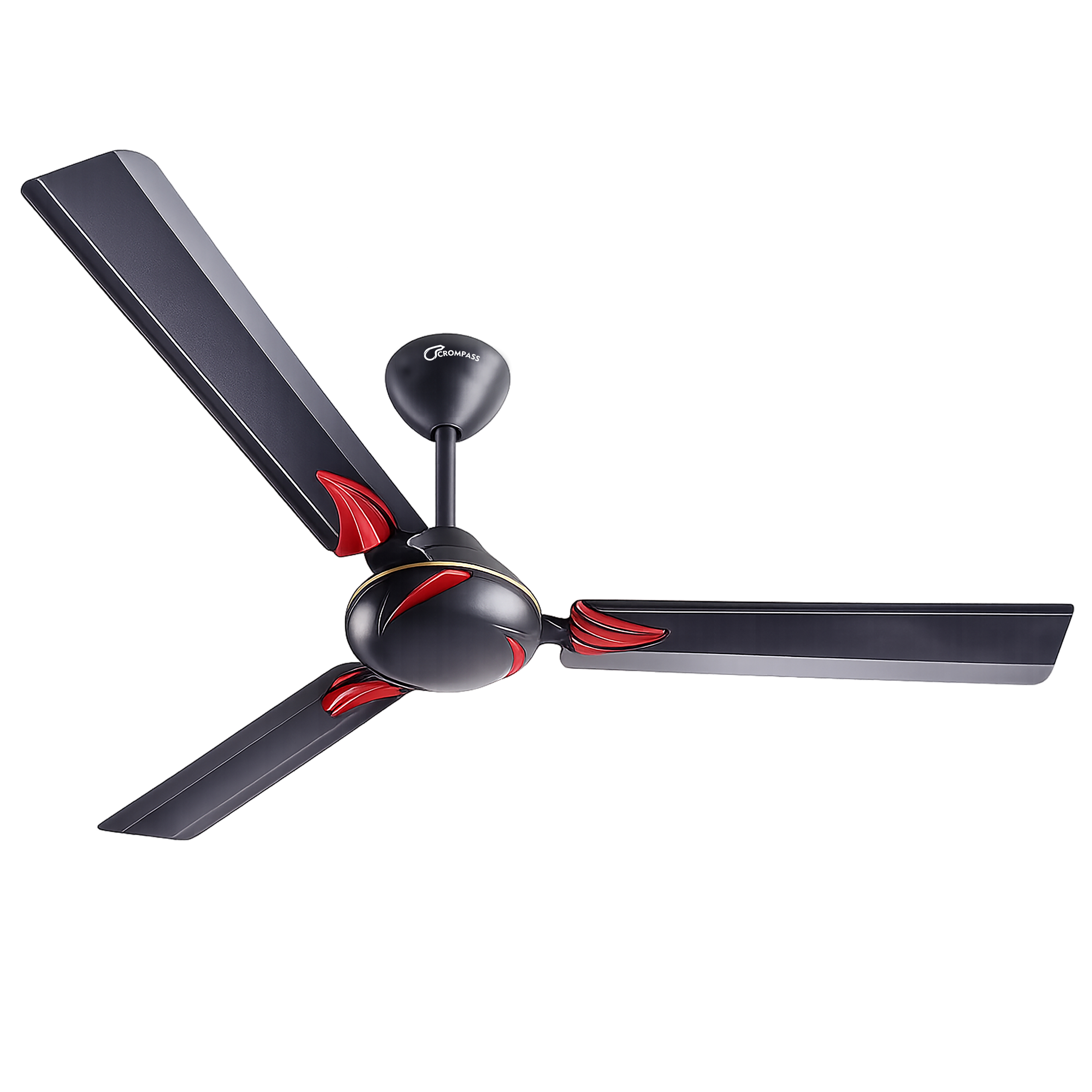 Crompass P1 1200 mm/48 inch Ultra High Speed 3 Blade Anti-Dust Decorative Star Rated Ceiling Fan 2 Years Warranty (Smoked Black , Pack of 1)