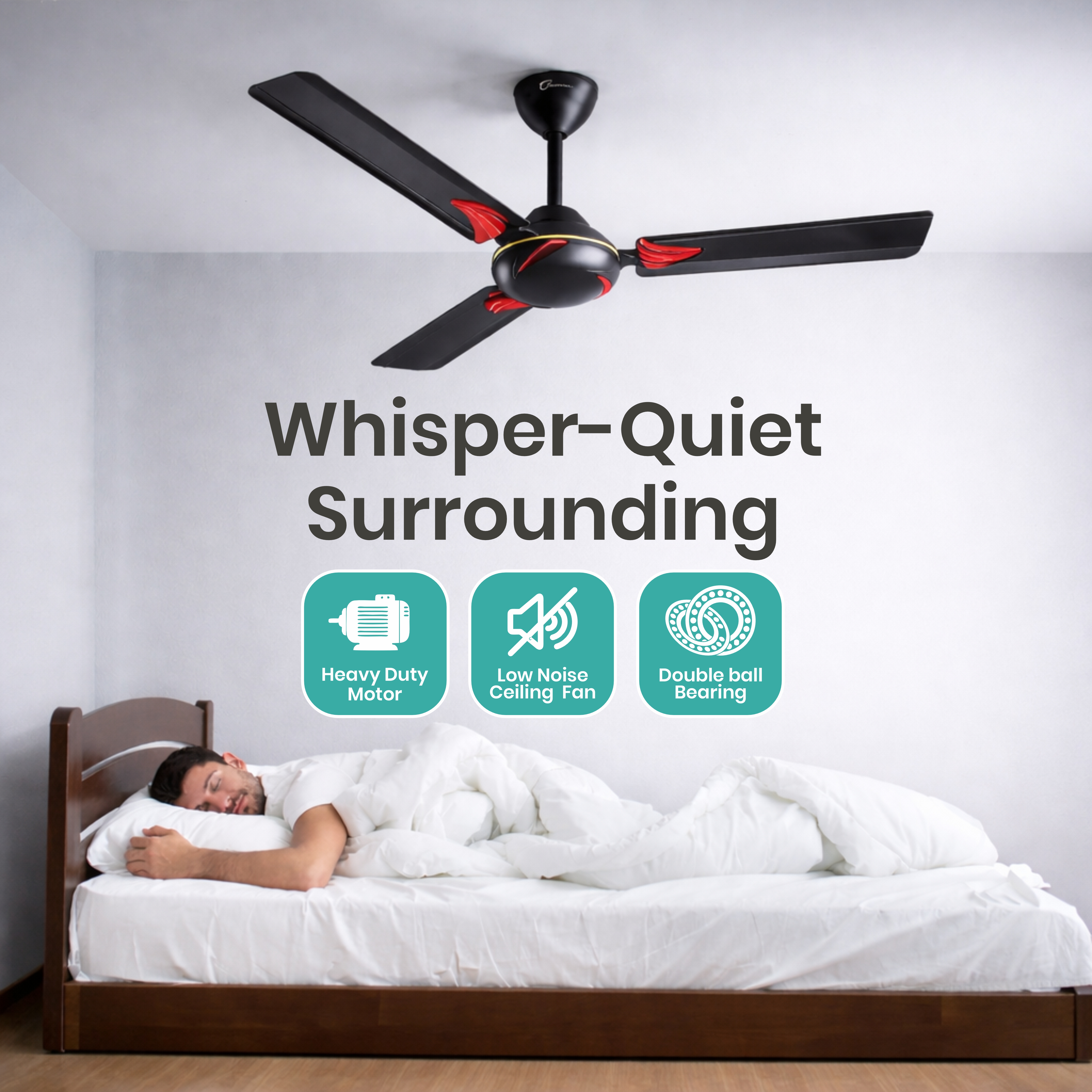 Crompass P1 1200 mm/48 inch Ultra High Speed 3 Blade Anti-Dust Decorative Star Rated Ceiling Fan 2 Years Warranty (Smoked Black , Pack of 1)