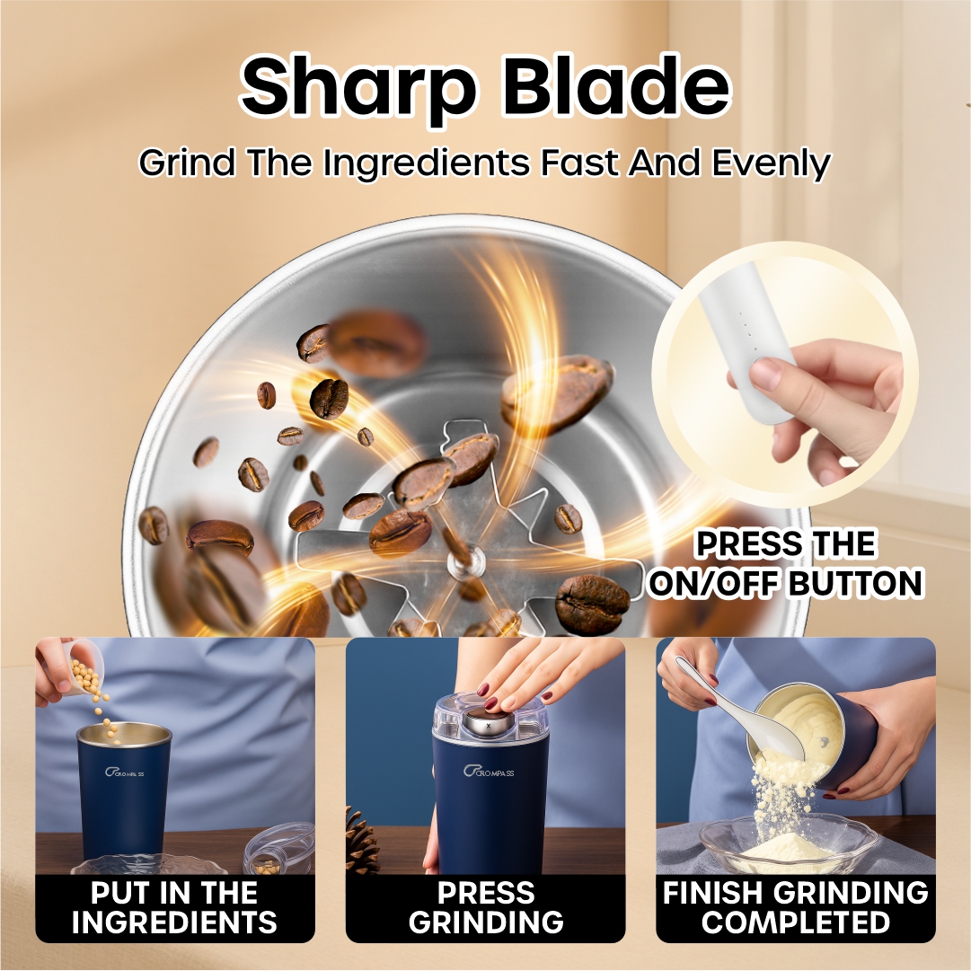 CROMPASS Electric Self-Stirring Protein Shaker & Coffee Frother Cup