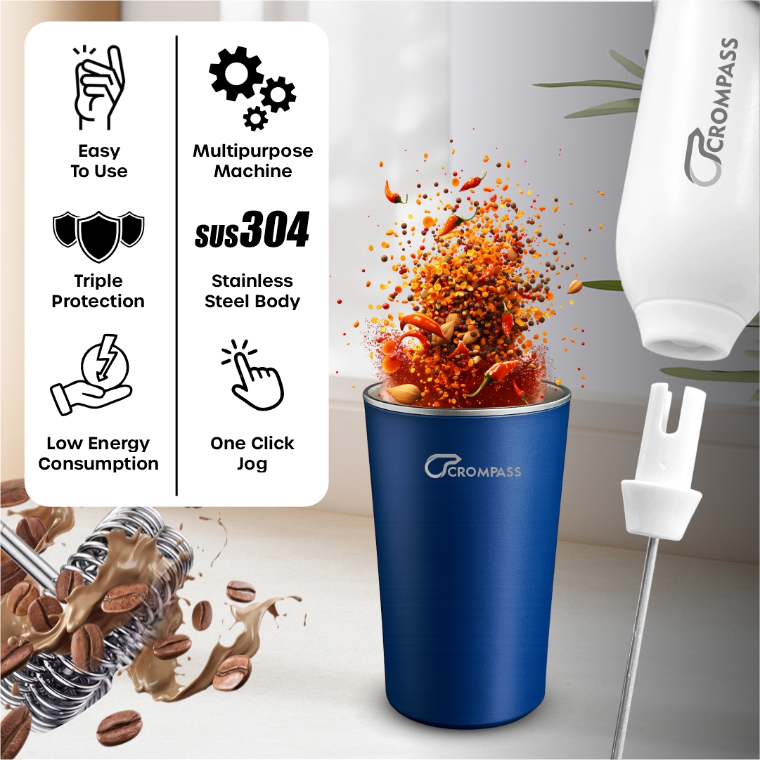 CROMPASS Electric Self-Stirring Protein Shaker & Coffee Frother Cup