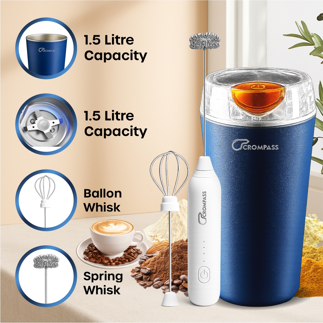 CROMPASS Electric Self-Stirring Protein Shaker & Coffee Frother Cup