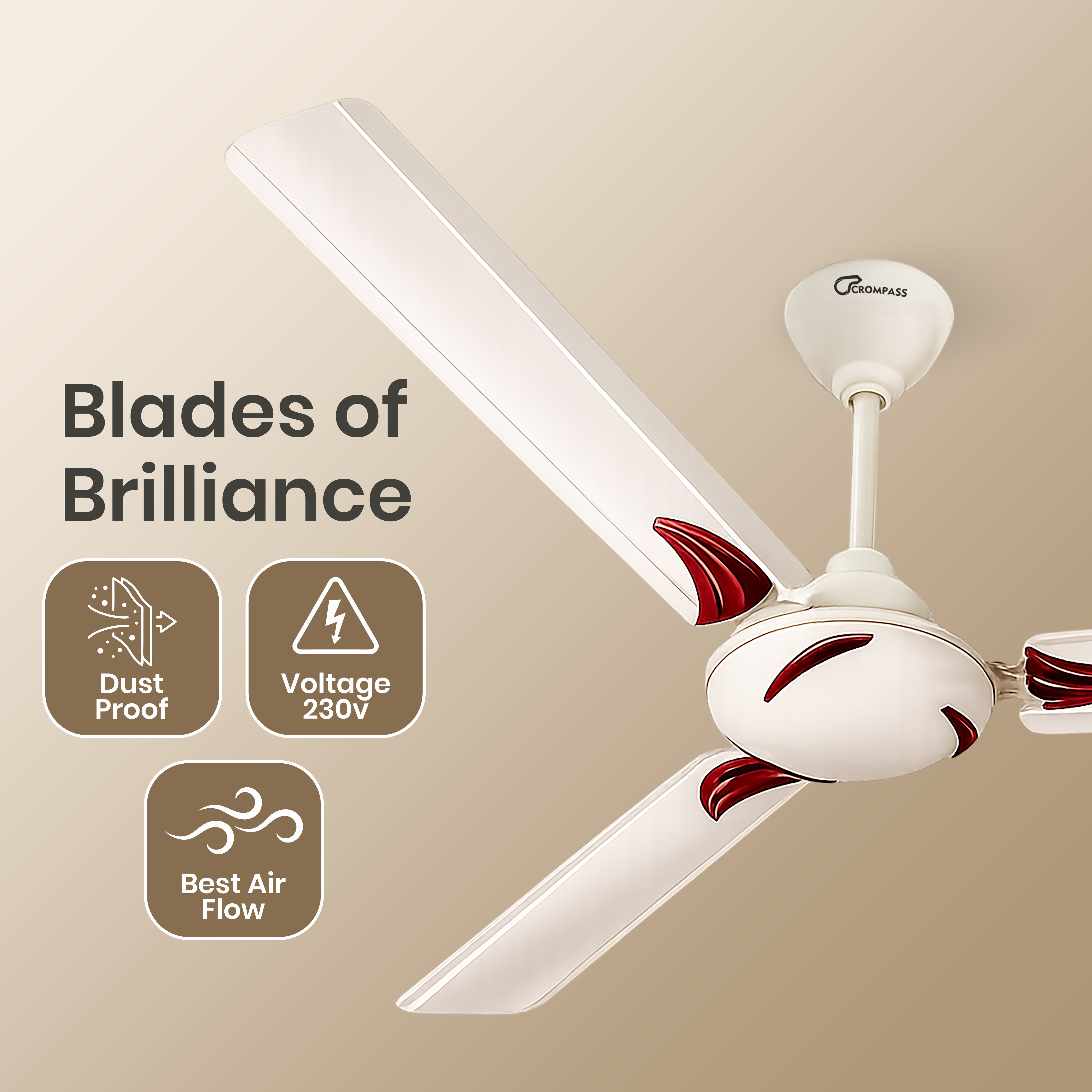 Crompass Aluminium Blade Ceiling Fan 1200 mm