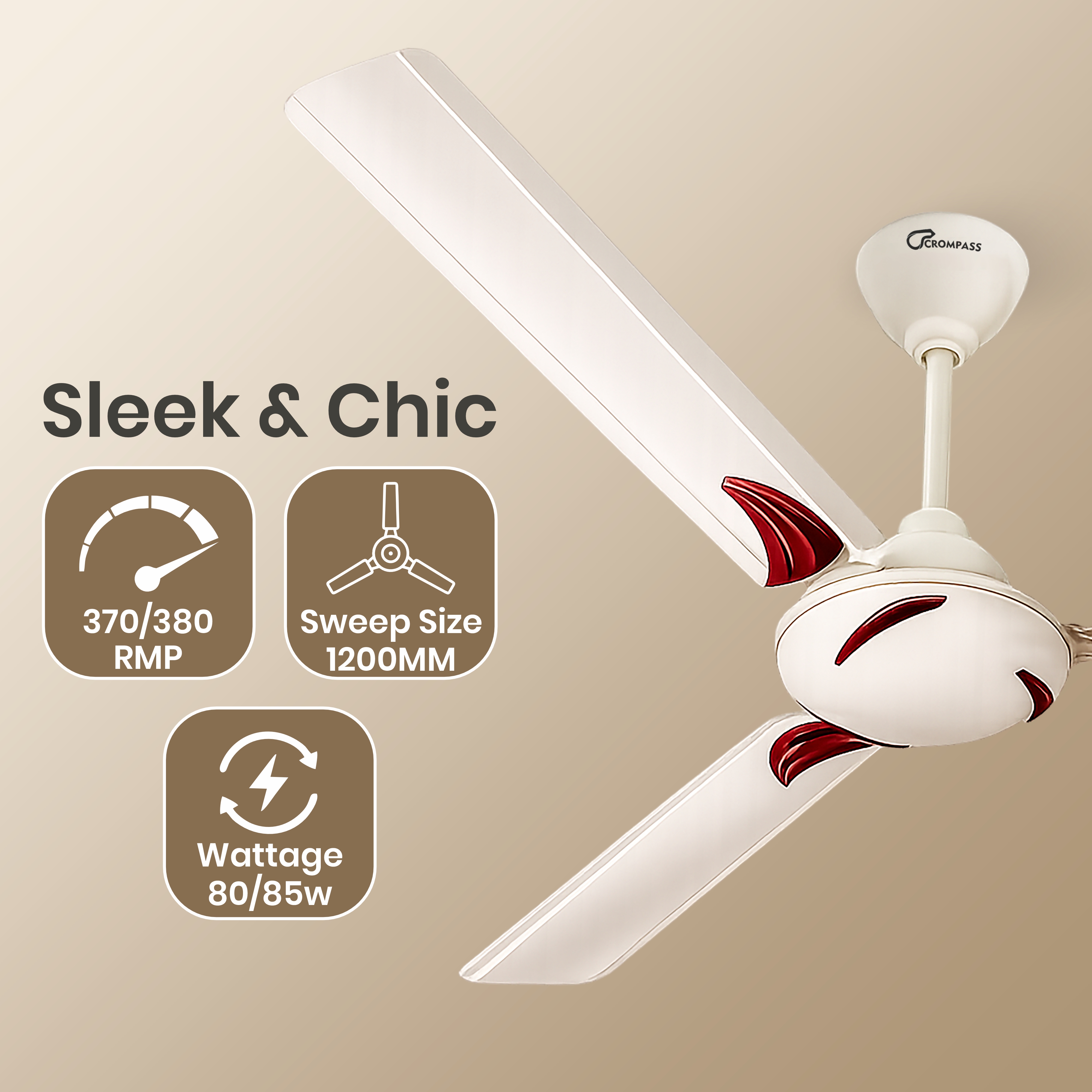 Crompass Aluminium Blade Ceiling Fan 1200 mm
