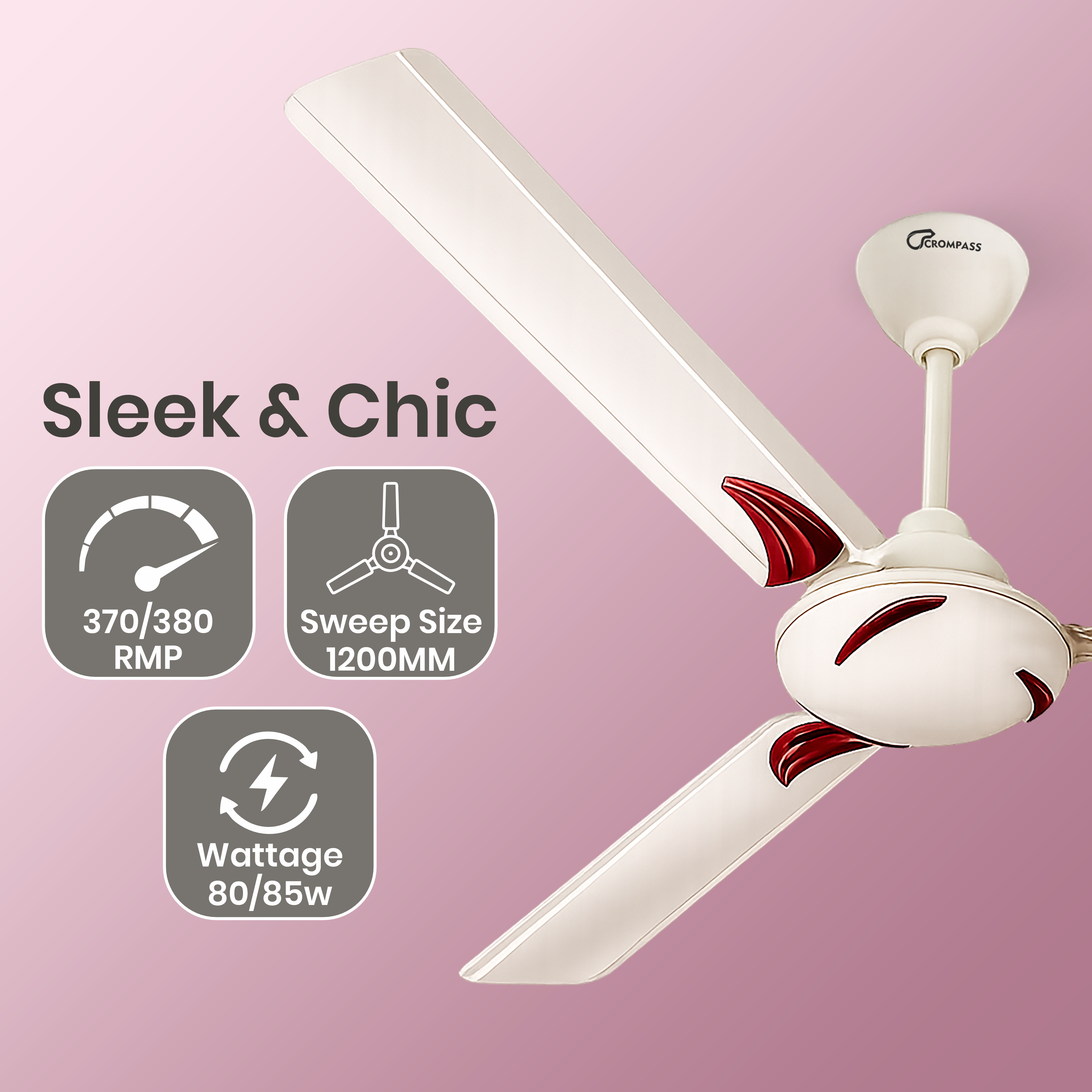 Crompass Elegant Ceiling Fan 1200 mm