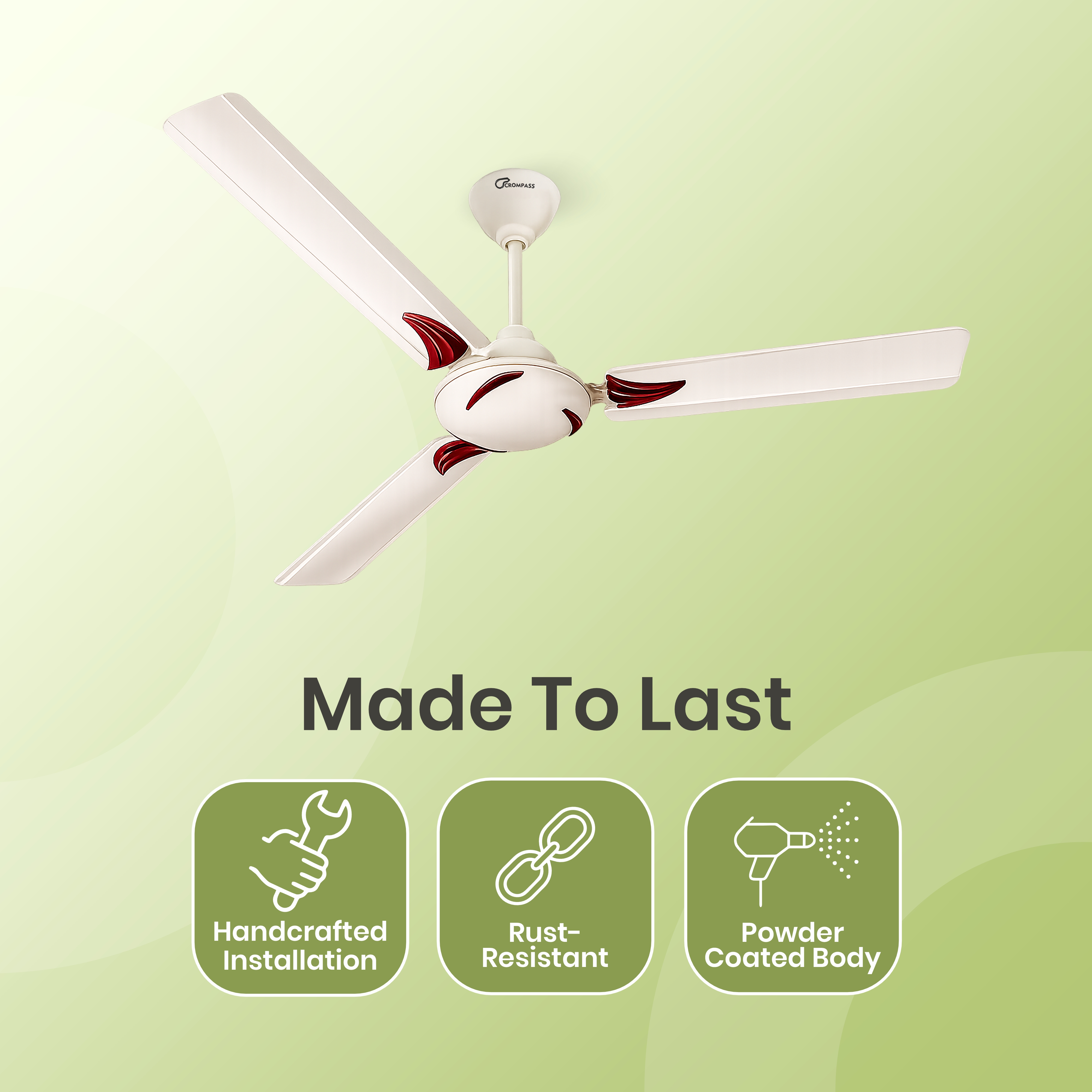 Crompass Ceiling Fan with Aluminium Blades