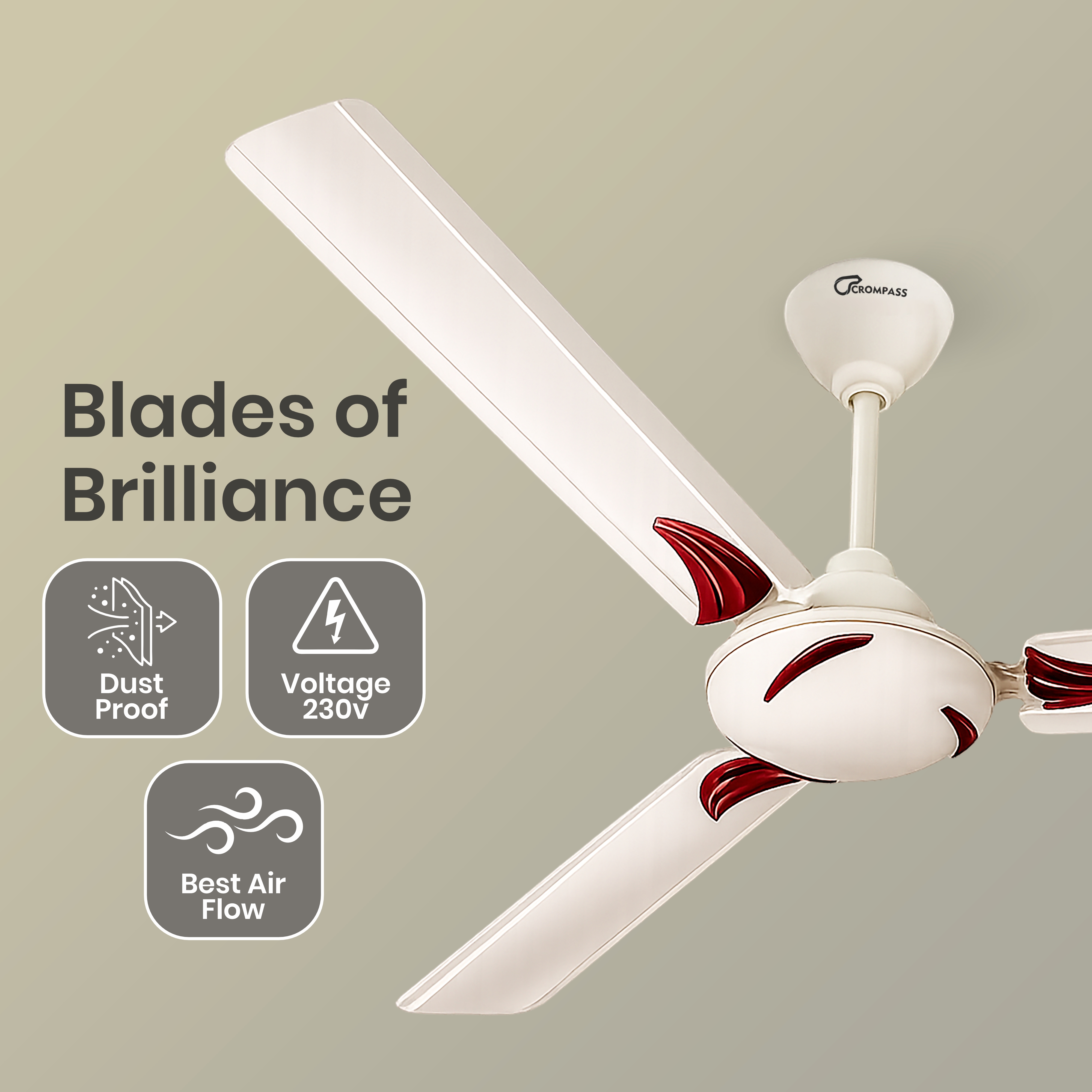 Crompass Designer Ceiling Fan Aluminium Blade Model