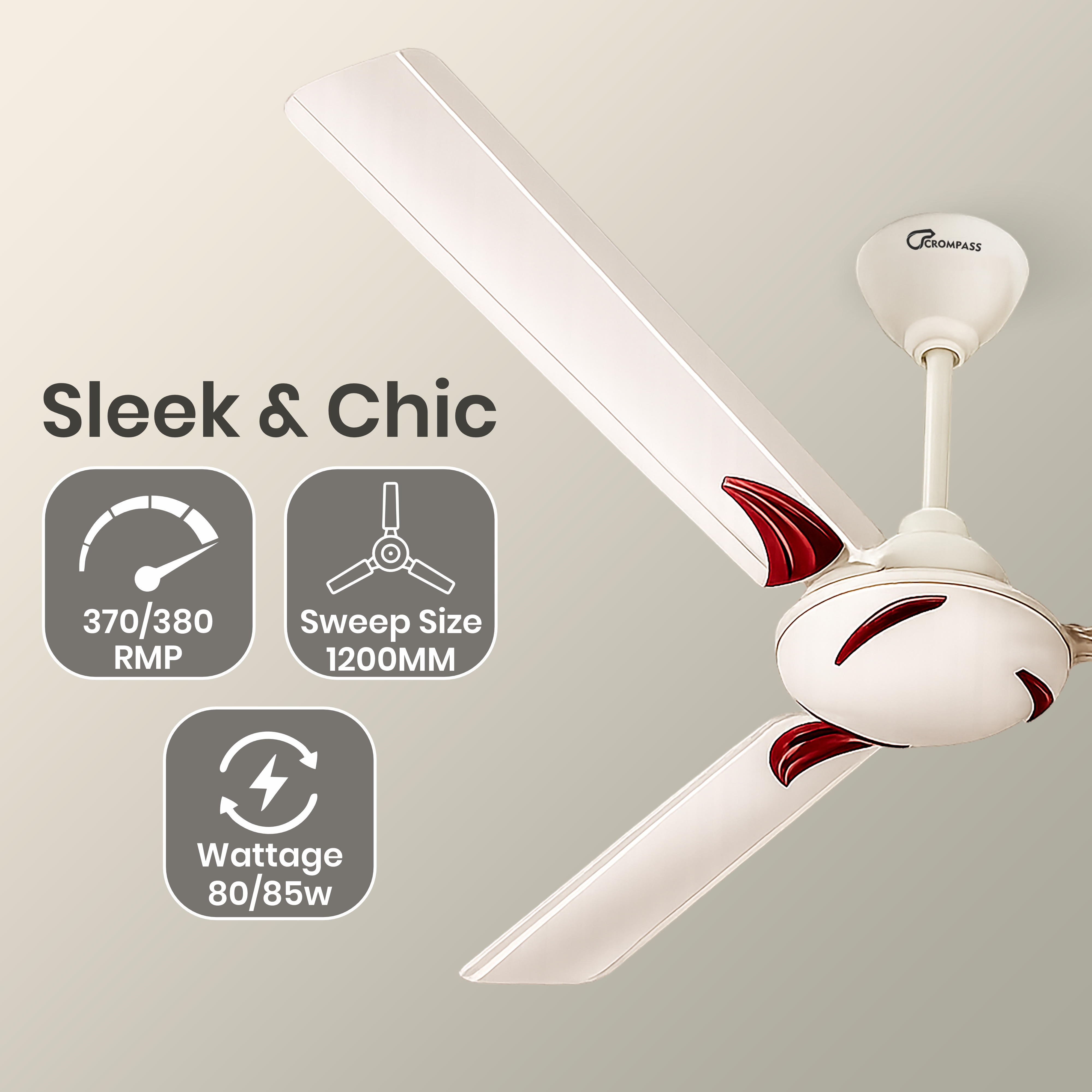 Crompass Designer Ceiling Fan Aluminium Blade Model