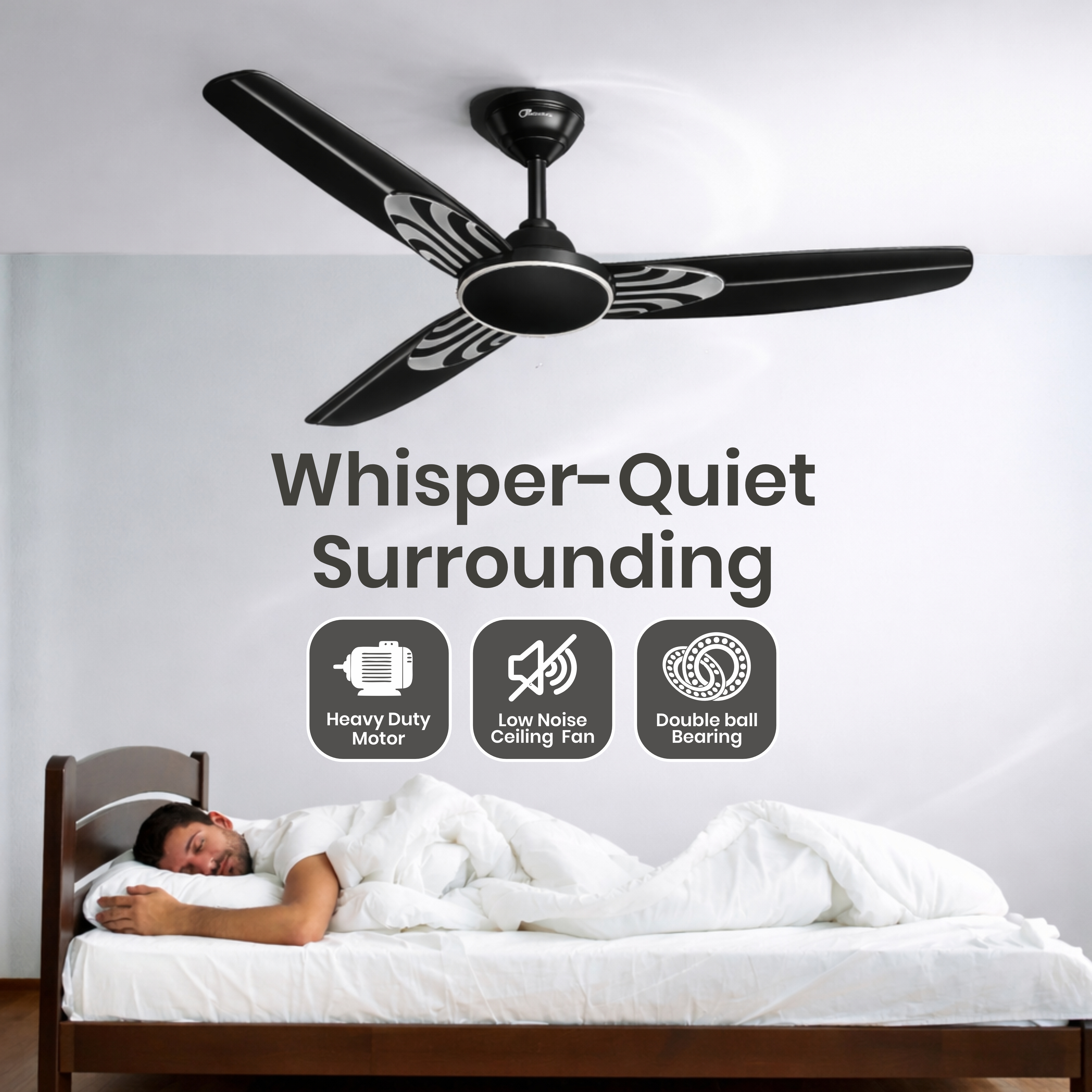 Crompass Premium Ceiling Fan | High-Speed Silent Motor with Double Ball Bearings | Aerodynamic Aluminium Blades | Elegant Decorative Design for Home & Office
