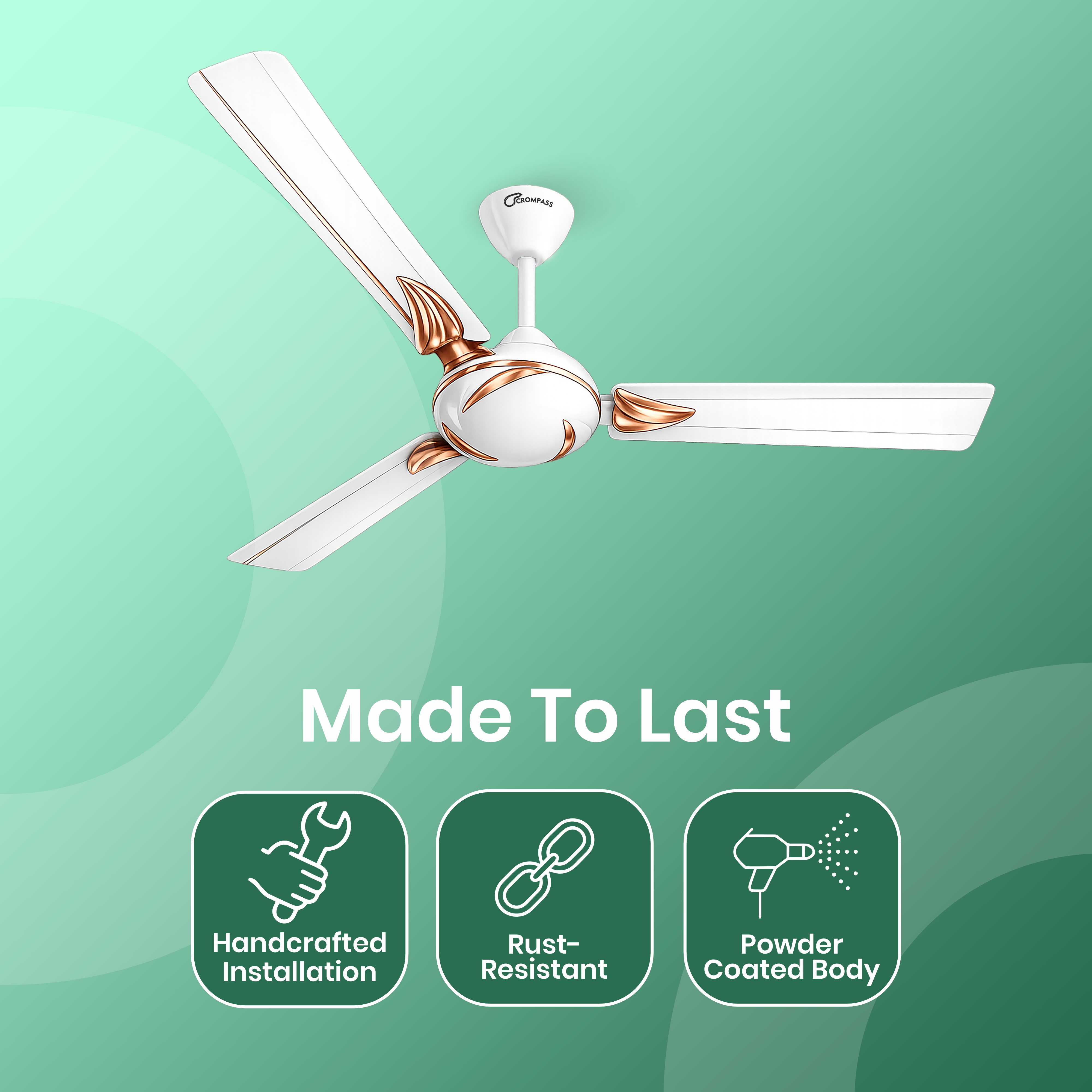 Crompass AeroCool High-Speed Ceiling Fan with Aluminium Blades