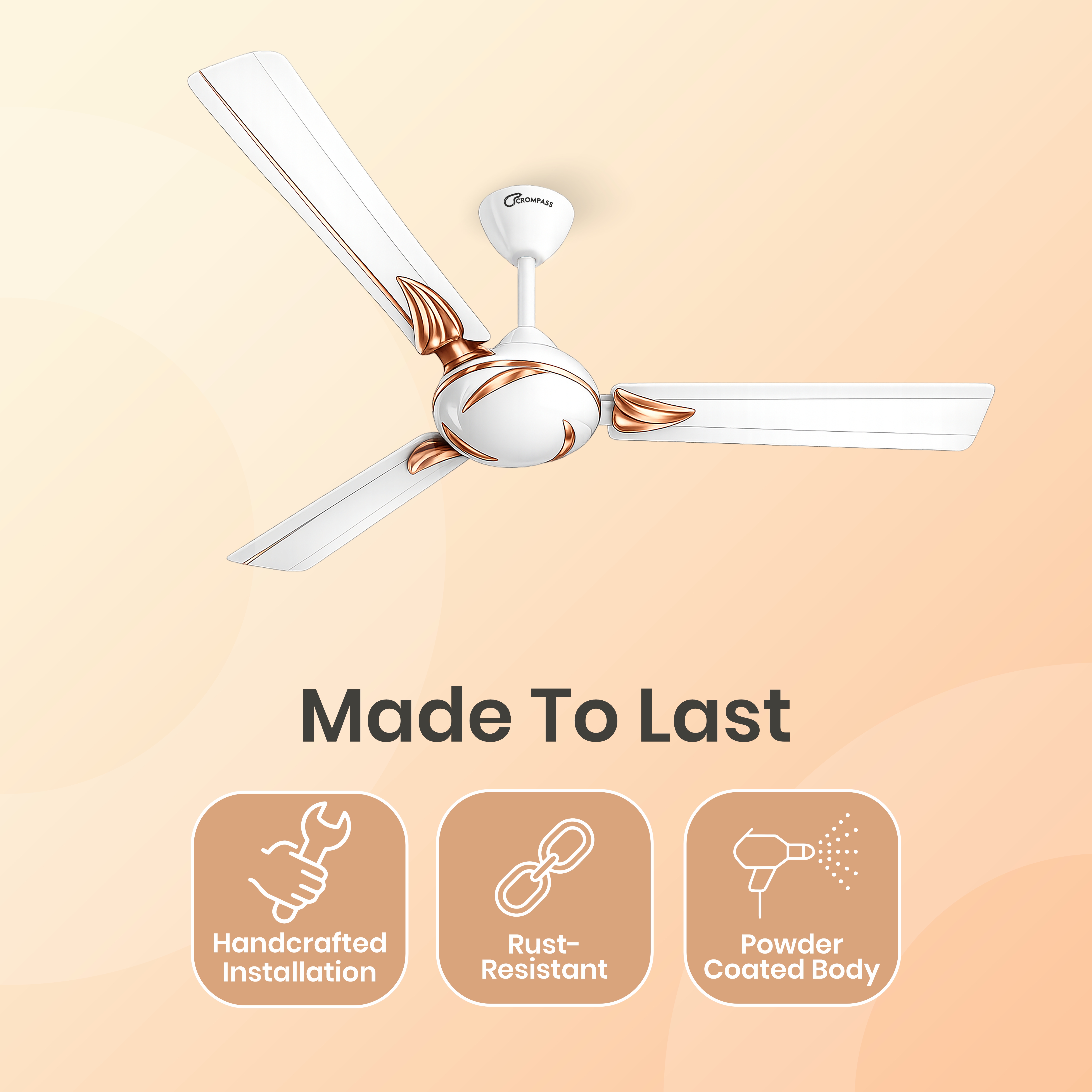 Crompass Premium Ceiling Fan | Smooth Performance & Reliable Cooling